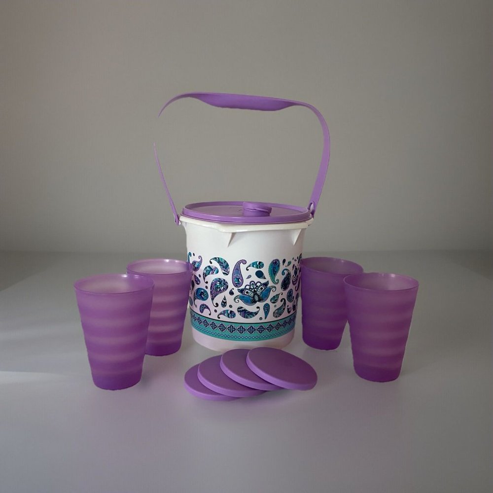 UNIQUE Beautiful Round Tupperware Container 5L With 4cups Bright Mandalas Theme